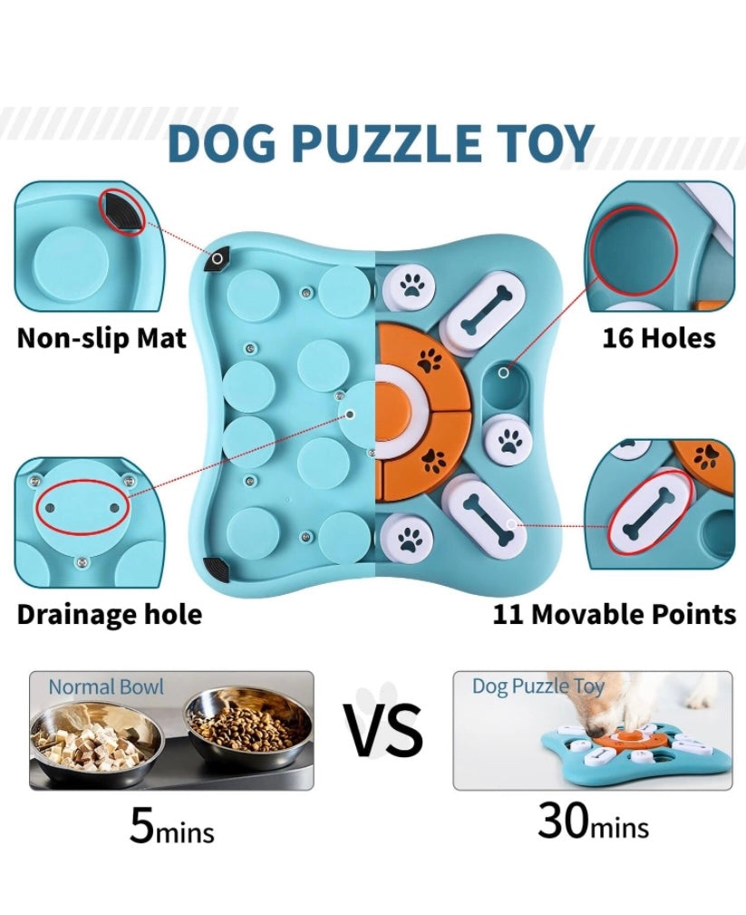 Interactive dog puzzle feeder enrichment toy