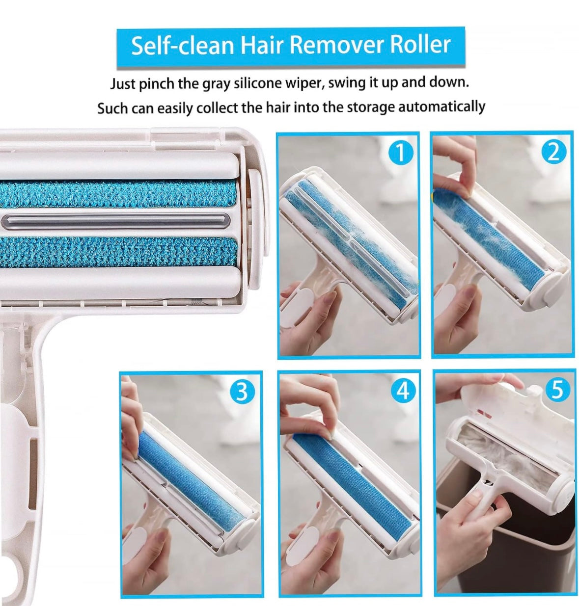 Pet Hair Roller, Reusable Pet Hair Removal Brush