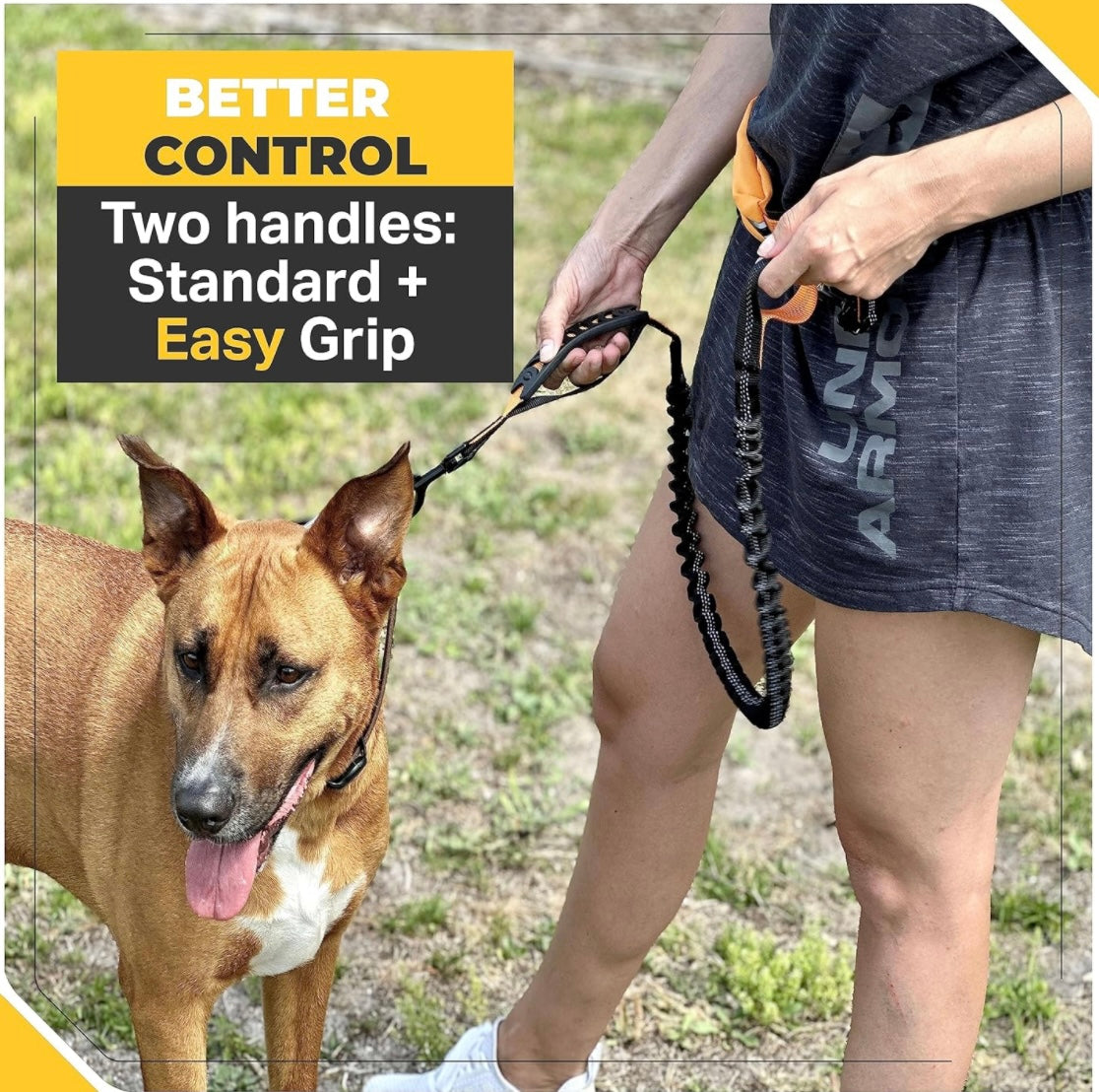 Hands free dog lead with Waist Belt - running dog lead