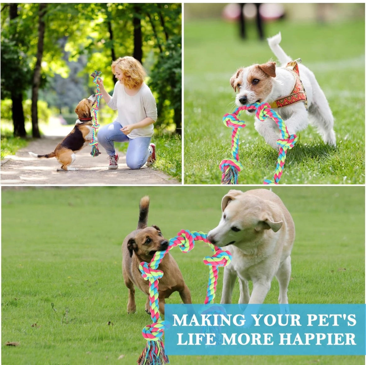 Large rope dog toy - create hours of tug of war fun with your dog