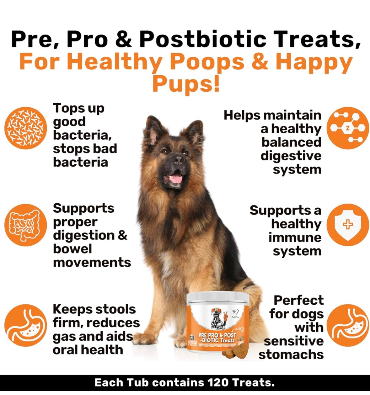 NutriPaw Pre, Pro & Postbiotic Digestive Treats For Dogs