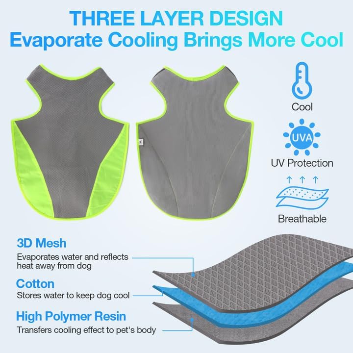 Dog Cooling Vest - three layer cooling jacket