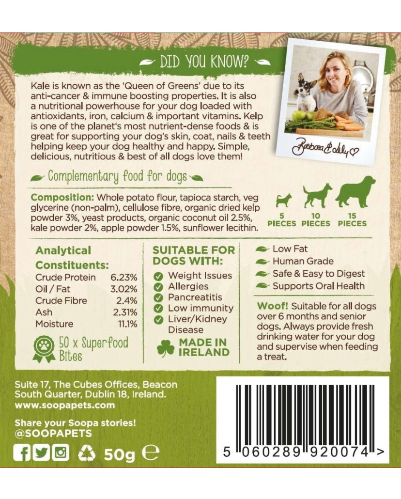 Soopa Kale and Apple Healthy Bites Dog Treat, 50 g