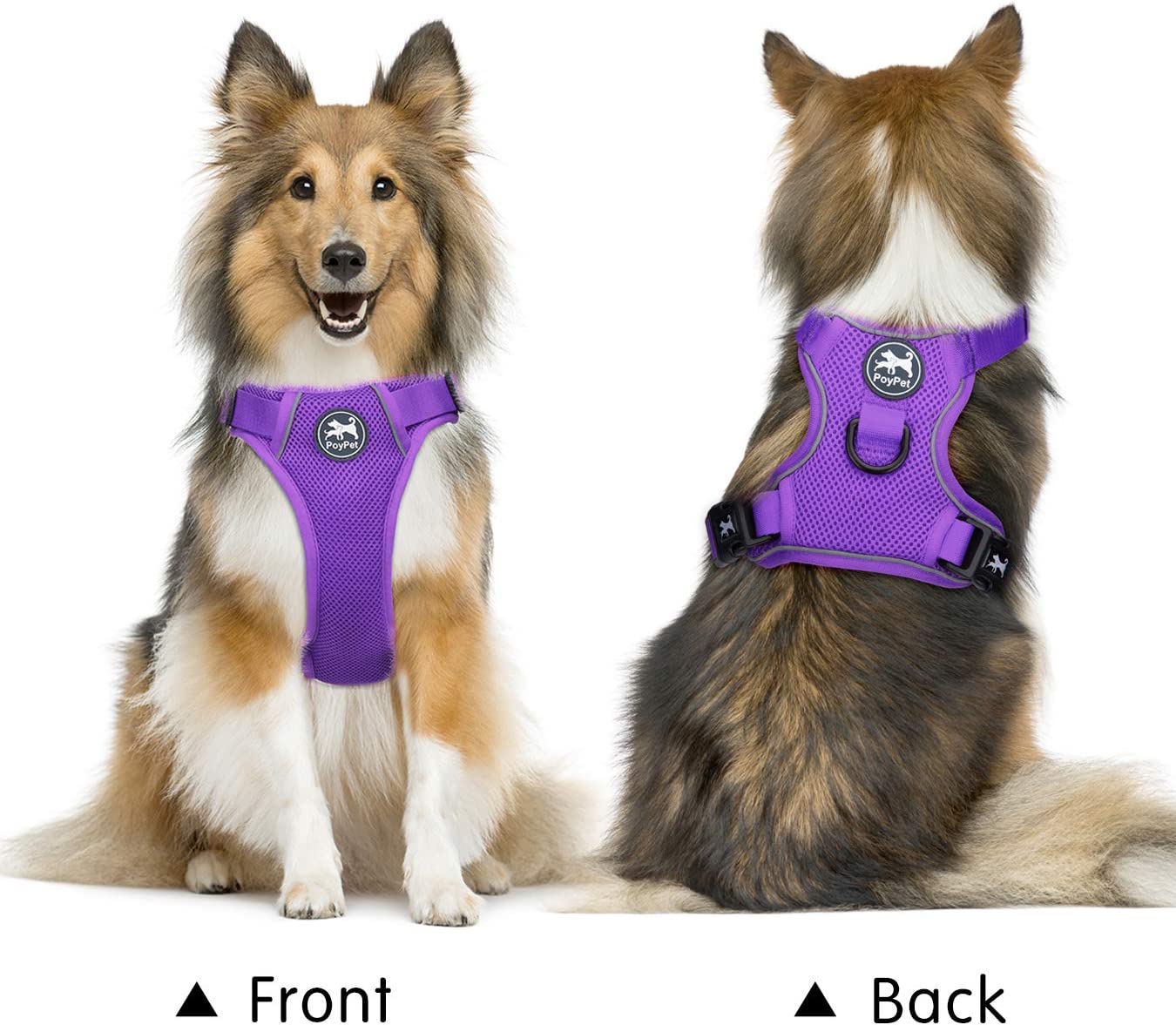 Reflective padded dog harness