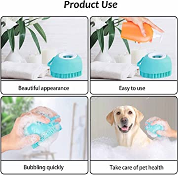 Dog Cat Bath Brush Shampoo Dispenser
