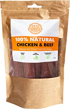 Pets Purest Dog Treats Chicken Beef Strips - 100% Natural