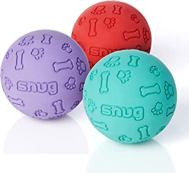 Rubber Dog Balls for Small and Medium Dogs Pack of 3